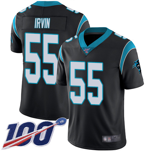 Carolina Panthers Limited Black Men Bruce Irvin Home Jersey NFL Football #55 100th Season Vapor Untouchable
